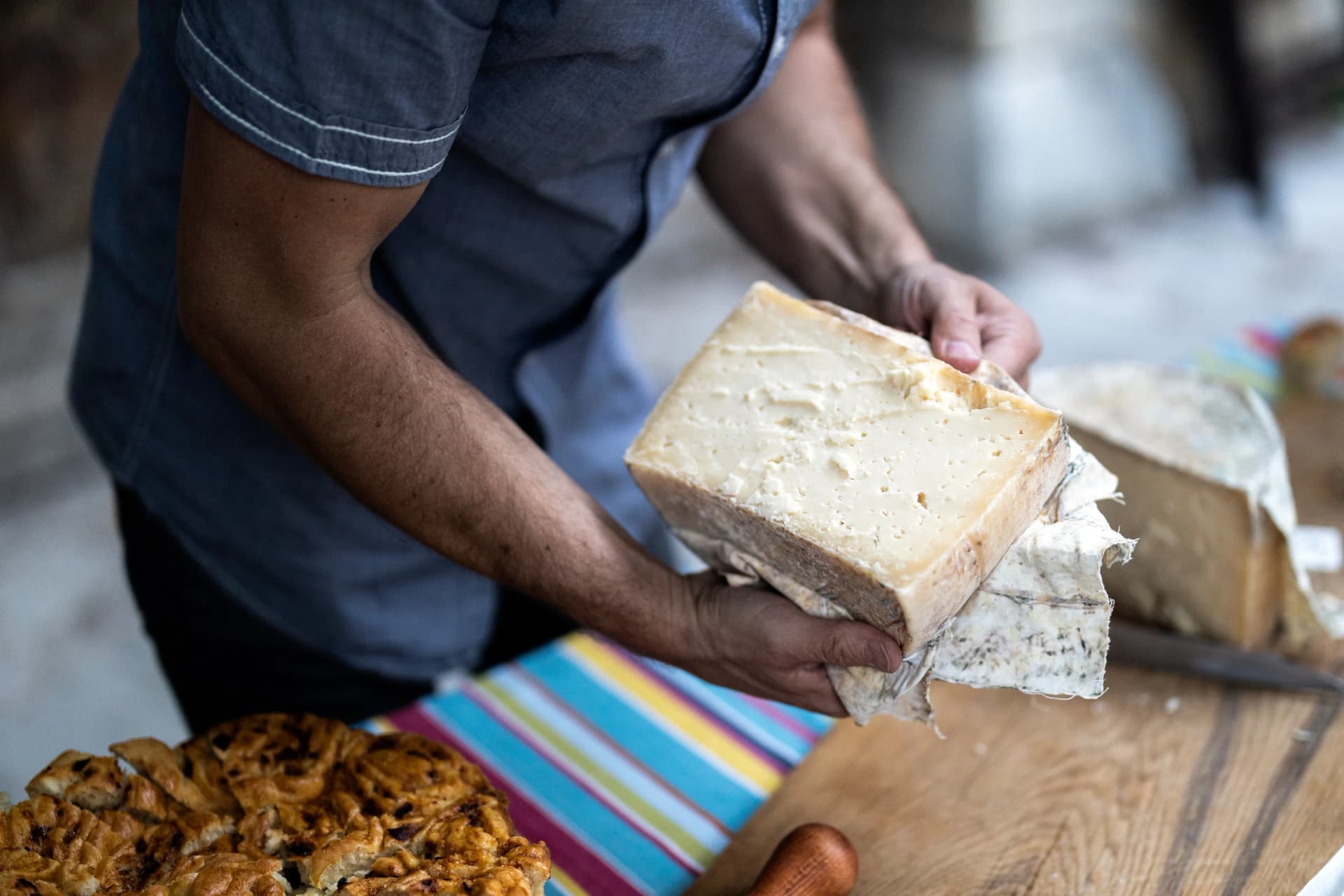 Delicious Gourmet Cheese Golden Ring From Vipava Valley close up