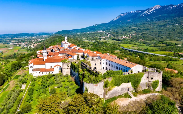 View of Vipavski Kriz town in Slovenia